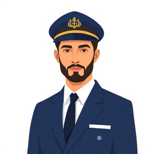 كابتن شاب بالزي الرسمي يمثل قسم السائقين